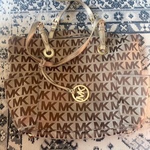 Tan Michael Kors Logo Purse